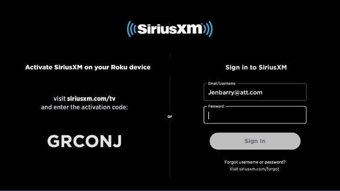 SiriusXM Screnshot 2